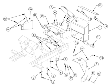 Engine Mounting And Muffler Diagram and Parts List for GT2544 K015-Before-13A2D7L710 Cub Cadet Lawn Tractor